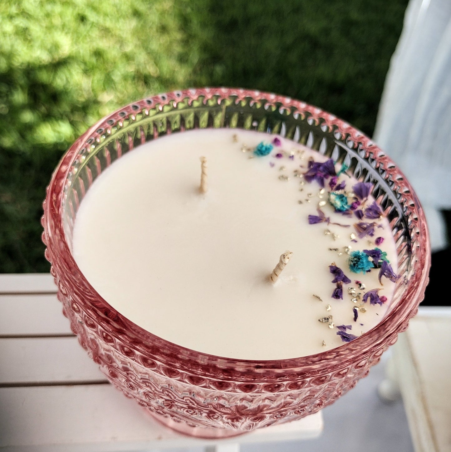Pink Vintage Goblet Candle